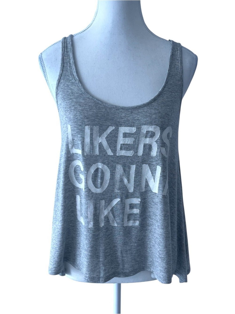 Zara Gray Graphic Tank Top with White Lettering Size Small